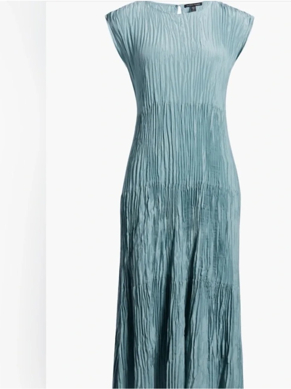 Eileen Fisher Light Blue Pleated Crinkled Dress M